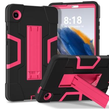 Imagem de Meifei Capa para Galaxy Tab A9 22.1 cm 2023, capa protetora de silicone macio de policarbonato rígido resistente SM-X110 SM-X115 à prova de choque para Samsung A9 8,7 polegadas 2023 preto + rosa
