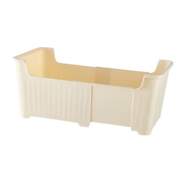 Imagem de Ｂｅｓｇａ Caixa de armazenamento de livros telescópica decorativa multifuncional com rodas organizadora de armazenamento com rodinhas para organização de sala, Cor Creme