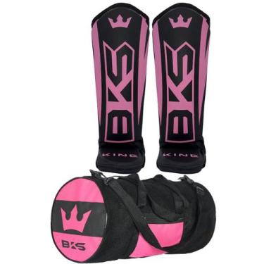 Imagem de Caneleira Muay Thai Kickboxing Protetor De Canela Bolsa - BKS, Rosa, I