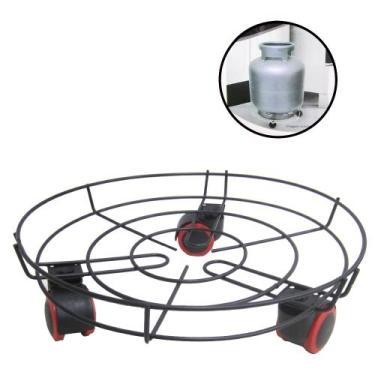 Imagem de Suporte carrinho aramado para botijao e vaso black 10,5x34cm de ø - FU