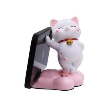Imagem de Suporte de telefone Amamcy Cute Cat Desk Ornament Resin