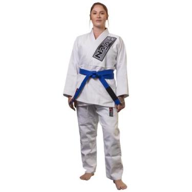 Imagem de Kimono Jiu Jitsu Adulto Trançado Reforçado Training Brave White Naja, 