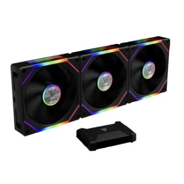 Imagem de Kit 3 Fans Gamdias Aeolus P2-1203u, ARGB, C/ Controladora, Black - Aeolus P2-1203u.