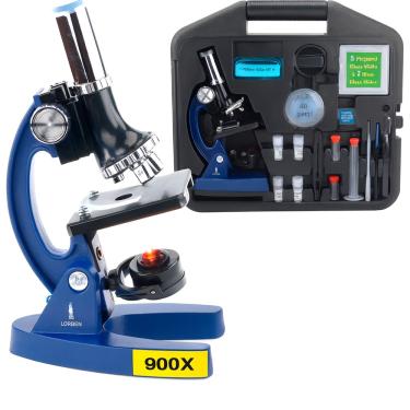 Imagem de Microscópio Infantil 28 Peças Lorben Educacional Portátil 100x 400x 900x com Maleta