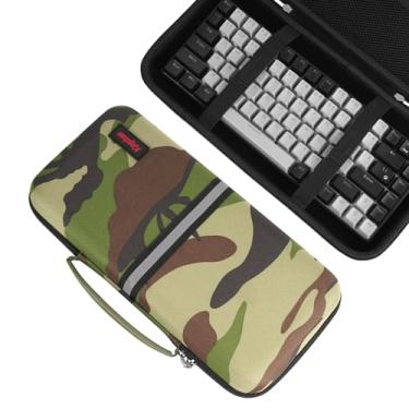 Imagem de Kingshion Bolsa De Viagem Rígida, Capa Teclado 75% Compatível Com Keychron K2, Melgeek, Logitech Pop Keys Mecânicos, Mini Sem Fio Mecânico Mx, Portátil 84 Teclas - Camuflagem