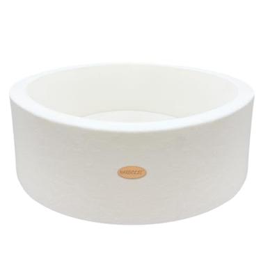 Imagem de HARBOLLE Parque de bola de espuma para crianças pequenas feito à mão bola redonda macia para piscina infantil 90 x 30 cm – Branco