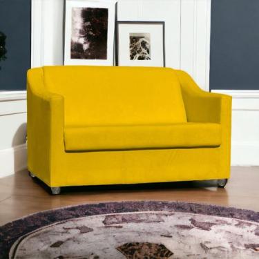 Imagem de Namoradeira Decorativa Para Sala Mila Suede Cores Pé de Plástico Croma