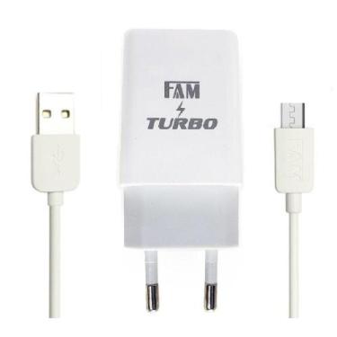 Imagem de KIT Carregador TURBO para celular mais cabo V8 com 1 USB 3A Certificad