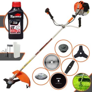Imagem de Cortador de Grama  À Gasolina 2 Tempos Vulcan VR620H 62cc 3HP 12.500rpm Roçadeira Multifuncional Com 6 Opções de Cortes + ÓLEO TOYAMA 2T