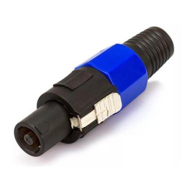 Imagem de Plug Speakon Macho Conector Com Trava 4 Pinos ul E Preto - MXT