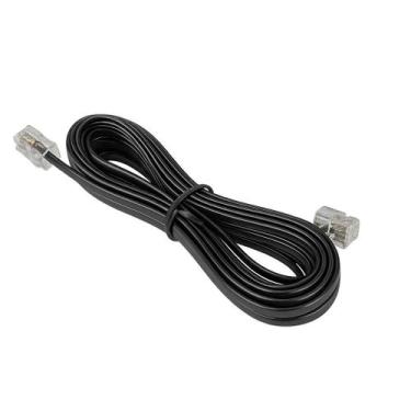 Imagem de Cabo liso preto 2m p/telefone - DIVERSAS