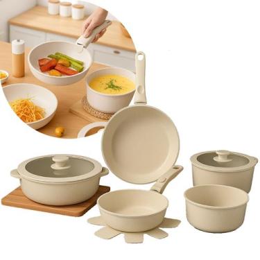 Imagem de Jogo Panelas Cerâmica Antiaderente Indução E Gás Com Cabo Removível Li