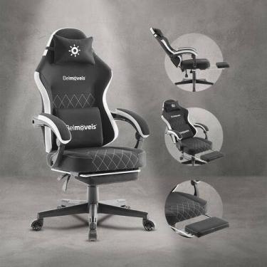 Imagem de Cadeira Gamer Escritório Tecido Respirável Black Molas Ensacadas Recli