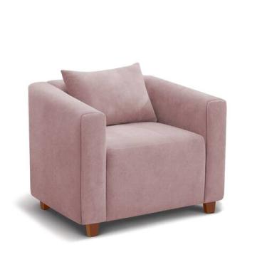 Imagem de Poltrona Decorativa Helena Suede Rose - Inova Decorações