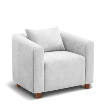 Imagem de Poltrona Decorativa Helena Suede Branco - Inova Decorações