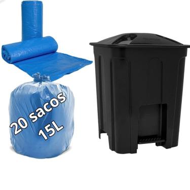 Imagem de Lixeira Com Pedal E Tampa Eco Nature 15L+20Un Saco De Lixo