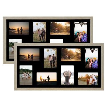 Imagem de Kit 2 Multifoto Porta Retrato de Parede 30x60 16 Fotos 10x15 - SHD Sol
