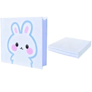 Imagem de JGYXQYD 2PCS 5x5 Inch White Blank Books for Kids to Write Stories, Hardcover Sketchbooks for Students Empty Blank Comic Book DIY Make Your Own Book Blank inside 48 Pages