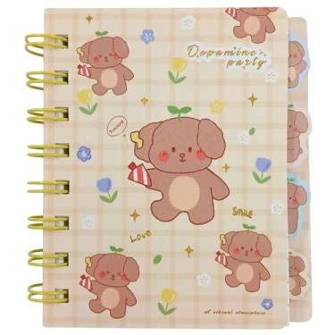 Imagem de Caderno de Anotação Cachorrinhos e Ursinho Fofos 11cm x 8,3cm com 60 Folhas Pautadas e Divisórias Super Fofas | Design Criativo | Tamanho Compacto para Bolso ou Estojo (Amarelo)