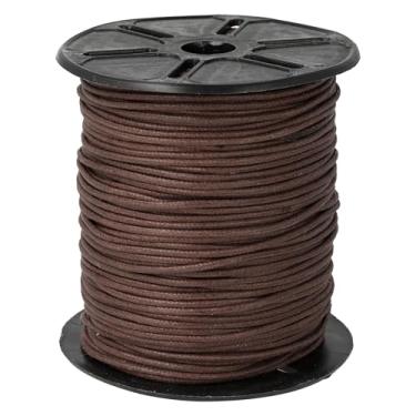 Imagem de The Beadsmith Waxed Cotton Cord – Carretel Marrom de 100 metros, 0,5 mm de espessura, fio forte para fabricação de joias e macramê, fabricado na Índia