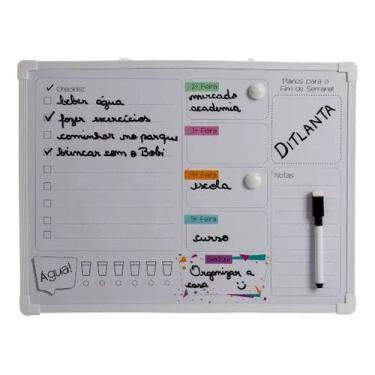 Imagem de Lousa Magnética Quadro Planejamento Semanal 40x30cm Organização Imã Ca