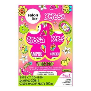 Imagem de Kit Salon Line Xêrosa Vibes Pop 4 em 1 Shampoo 300ml e Condicionador M