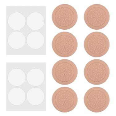 Imagem de 8un Almofadas Estabilizadoras Antiderrapantes para Tábuas de Corte, Almofadas de Silicone Autoadesivas Móveis Almofada Estabilizadoras Redutoras Ruído para Tábuas Corte Móveis(Damasco)