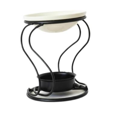 Imagem de IEUDNS Queimador de óleo de metal europeu, aquecedor de cera, vela, queimador de torta, delicado suporte de vela para mesa, banheiro, decoração de casa