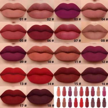 Imagem de Batom Portátil de Longa Duração - Textura Suave e Sedosa - 18 Cores, D