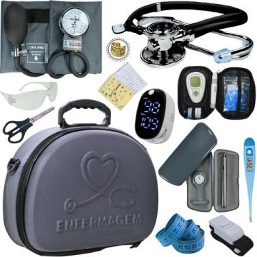 Imagem de Kit Enfermagem Maleta Super Luxo Completa Aparelho Esteto Estagio Medi