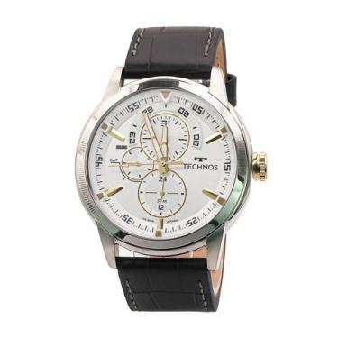 Imagem de Relógio Masculino Technos Grandtech Couro Mostrador Prata Original Res