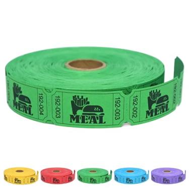 Imagem de 1000 rolos de bilhetes de sorteio verde, bilhetes de refeição rolo único para eventos, lazer, assistir filmes, entretenimento, recompensas de classe e prêmios - 5 opções de cores