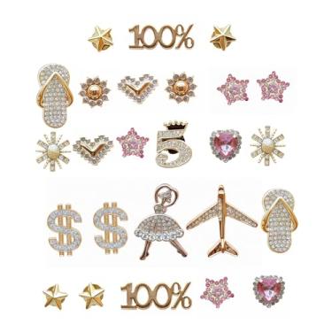 Imagem de SAFITOYA Conjunto de 25 peças de berloques de pedras preciosas DIY, alfinetes decorativos da moda ABS para sandálias, sapatos de jardim, bolsas, flores para chá