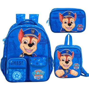 Imagem de Kit Mochila Escolar Lancheira Estojo Bolsa Patrulha Canina - Xeryus, A