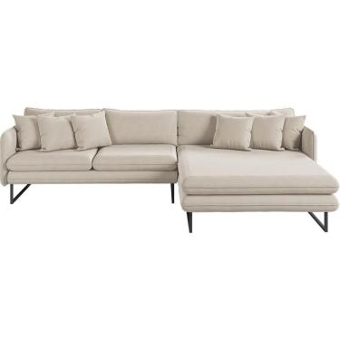 Imagem de Sofá Jade Com Chaise Lateral Direita 2,84m Em Linho Cor Cru 2520
