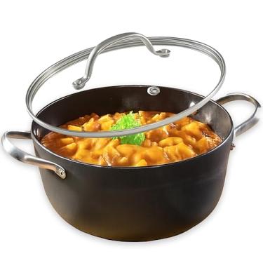 Imagem de Cuisiland Caçarola de ferro fundido de colmeia com tampa de 7 QT/29 cm – Panela de forno holandês antiaderente, alças de aço inoxidável, seguro para forno, retenção de calor de ferro fundido clássico