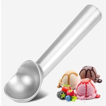 Imagem de Colher de sorvete antiaderente anticongelante, colher de alumínio resistente de 17 cm para massa de biscoito e gelato, prata fácil de limpar