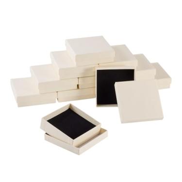 Imagem de Craftdady 12 caixas de joias quadradas pequenas de 9,16 cm, caixas de presente para pulseiras, brinco, anel, colar, caixa de papelão, algodão, para exibição de pacote de armazenamento de brincos