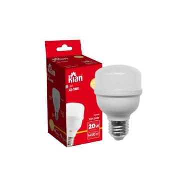 Imagem de Lâmpada Led 20w Bulbo 3000k Bivolt Base E27 1450 Lumens - kian