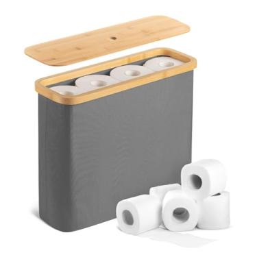 Imagem de Cesta de papel higiênico - Armazenamento de papel higiênico - O melhor organizador de banheiro - Cesta de armazenamento de bambu