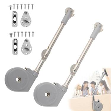 Imagem de Pacote com 2 dobradiças macias para caixas de brinquedos, baús de madeira, armazenamento de cedro, baús e bancos, dobradiças de peito lentas ajustáveis de tensão, também para levantar portas flip.