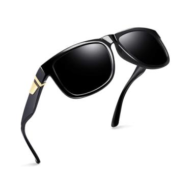 Imagem de Joopin Unissex Óculos Polarizados Homens Mulheres Praça Óculos de Sol UV Bloqueio (Lustro Retrô Simples Embalagem)