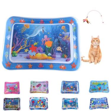 Imagem de Tapete de jogo aquático sensorial com almofada inflável para animais d