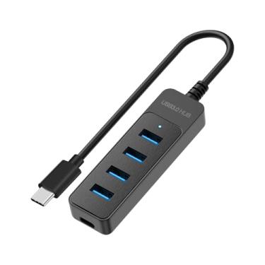 Imagem de Hub USB 3.0, divisor USB de 5 portas com porta de alimentação USB C, adaptador de extensão USB A para laptop, PC, console de jogos
