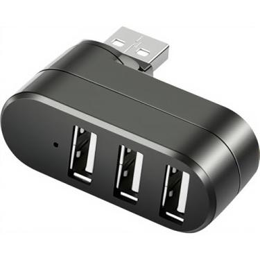 Imagem de AYECEHI Divisor de porta USB, hub rotativo compacto e portátil com 3 portas USB, base de hub USB [rotação de 90°/180°] para PC Laptop Notebook e mais - Preto