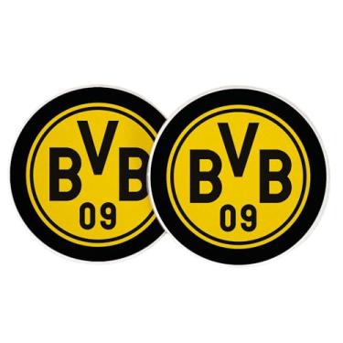 Imagem de Desert Cactus Borussia Dortmund FC Acessórios de carro BVB Alemanha Alemanha Die Schwarzgelben Soccer Absorvente Sandstone Cup Coasters Licenciado Conjunto de 2 (Design B)