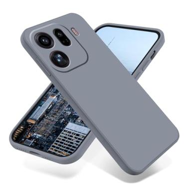 Imagem de Wousunly Compatível com Oppo Find X9 Pro, capa fina de silicone líquido, capa de telefone para Find X9 Pro, macia, à prova de choque, fofo, antiarranhões, forro de microfibra para proteção (cinza)