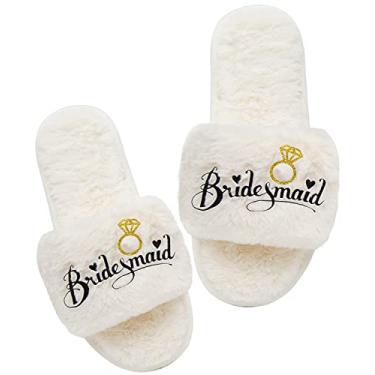 Imagem de PGN ART Presentes femininos de festa de despedida de solteira, casamento, chá de panela, presentes para noivas, presentes para seu spa, chinelos deslizam melhor com roupão, faixa, pijama, sacolas, decorações novidades, Marfim, preto, Medium