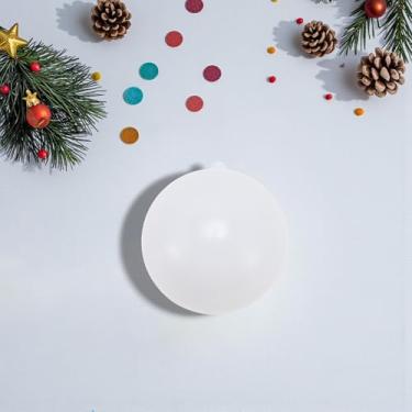 Imagem de Generic 1 peça de enfeites de bolas de Natal bola de Natal sem laço de plástico branco brilhante 8 cm
