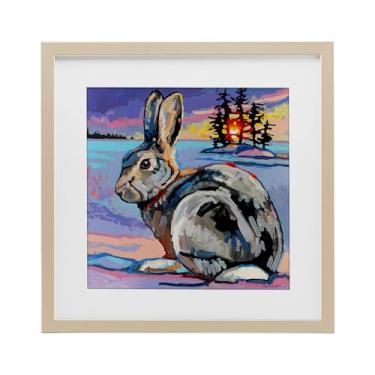 Imagem de Stupell Industries Impressão emoldurada Runaway Goliath Rabbit Birch Under Glass, design de Adam Swanson, 40 x 40 cm